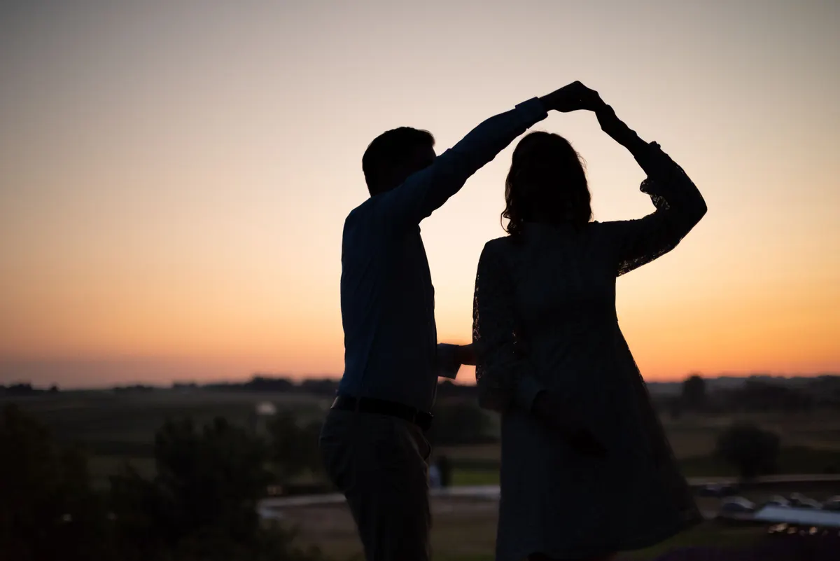 Dancing at sunset